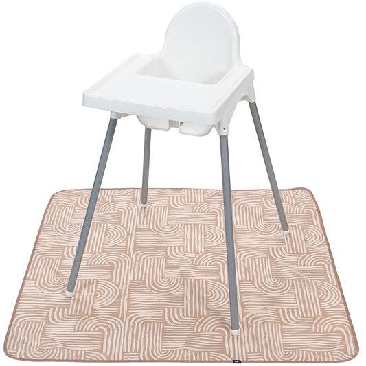 S&T INC. Baby Splat Mat for Under High Chair, Water Resistant Floor Mat, 42 Inches by 42 Inches, Tan Arches