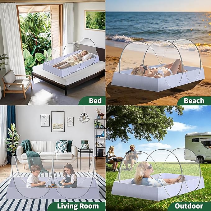 Extra Large Pop Up Mosquito Net,Soft,Comfortable,Sturdy Durable,and Breathable Mesh Tent,78x 41x 31In,Foldable and Easy To Carry,Mosquito Net for Bed,Adult Bedroom,Travel,Camping,Beach,Jungle Sleeping