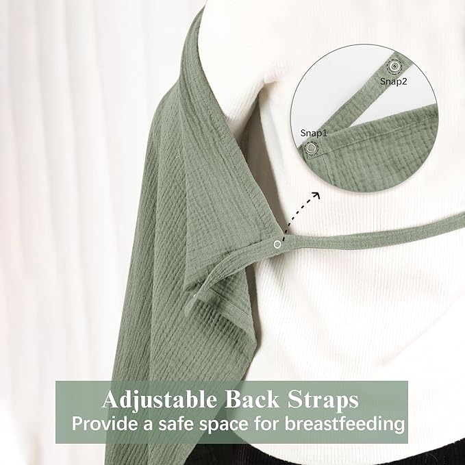 2 Pack Muslin Nursing Cover for Breastfeeding, Soft & Breathable 100% Cotton Breastfeeding Cover up