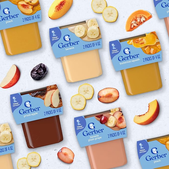 Gerber Stage 2 Baby Food, Carrot Sweet Potato Pea Puree Tubs, No Added Salt, No Artificial Colors or Flavors, Baby Puree, 16-Pack