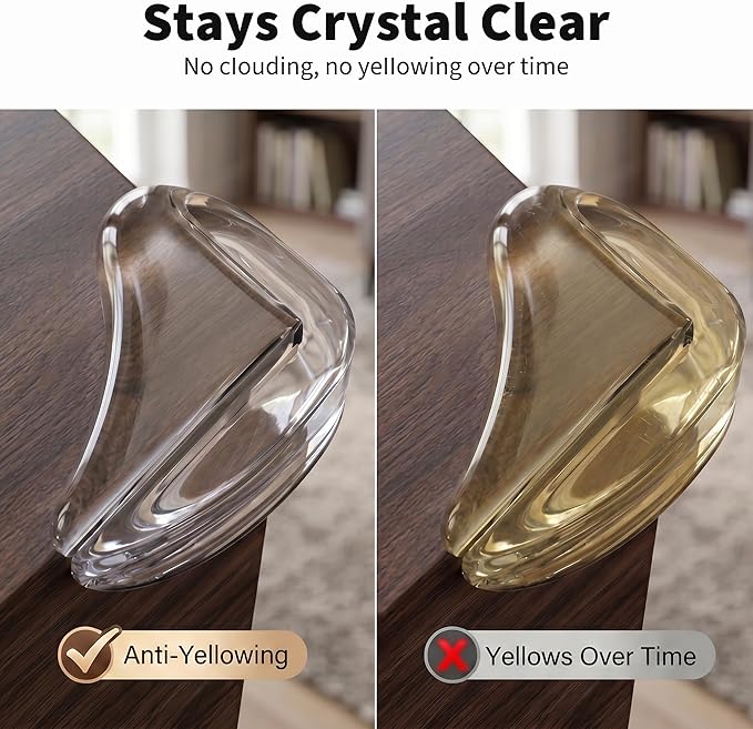 16 Pack Clear Baby Corner Protectors – Teardrop-Shaped Furniture Edge Guards for Baby Proofing – Soft PVC Table Corner Covers for Safety on Tables, Cabinets, Shelves – Childproof Bumpers for Home