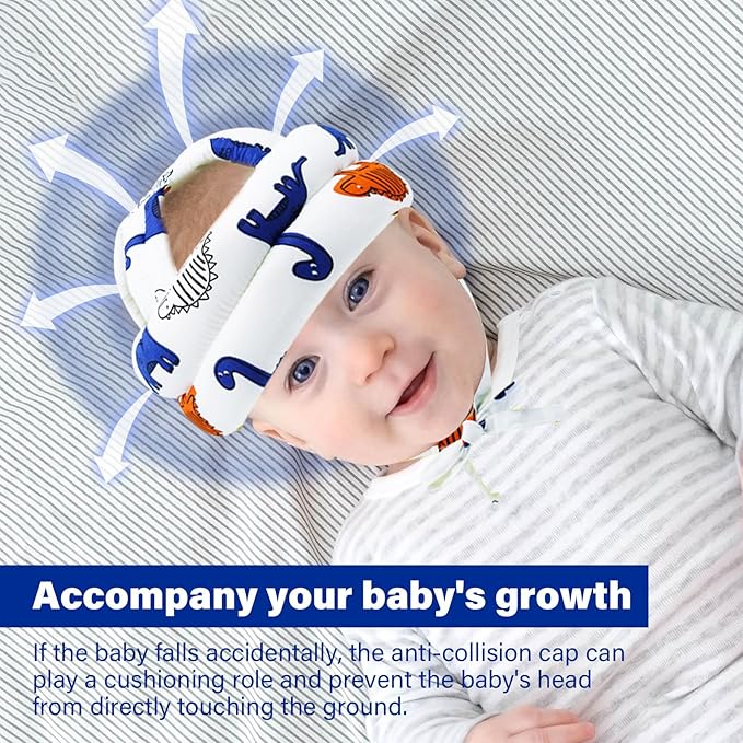Baby Safety Helmet Baby Head Protector No Bumps for Running Walking Crawling, Safety Head Adjustable Protective Cap Headguard Hat