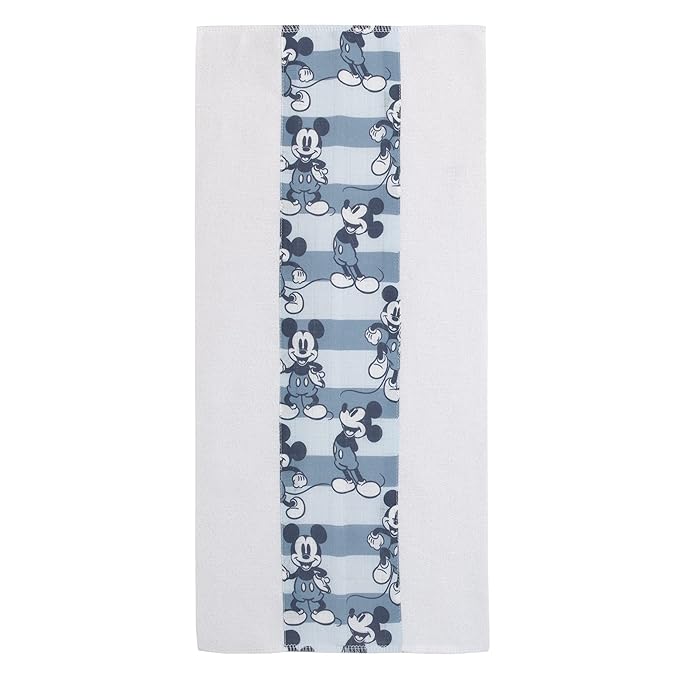 Disney Mickey Mouse Blue, White, and Orange 2Pk 100% Cotton Muslin Burp Cloths