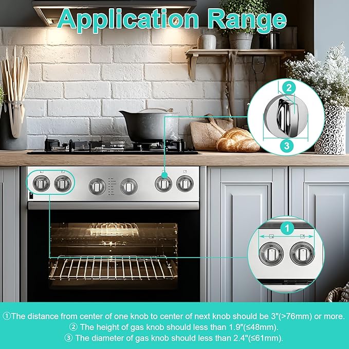 Stove Knob Safety Covers & Oven Lock for Child Baby Proofing Kitchen Universal Size Gas Knob Covers Clear View Childproof Oven Knob Covers for Kids and Pets (5packs +1locks)