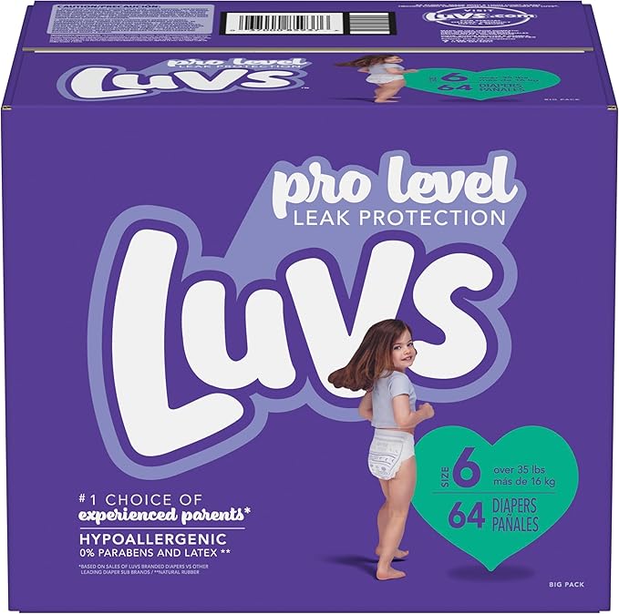 Luvs Diapers - Size 6, 64 Count, Paw Patrol Disposable Baby Diapers