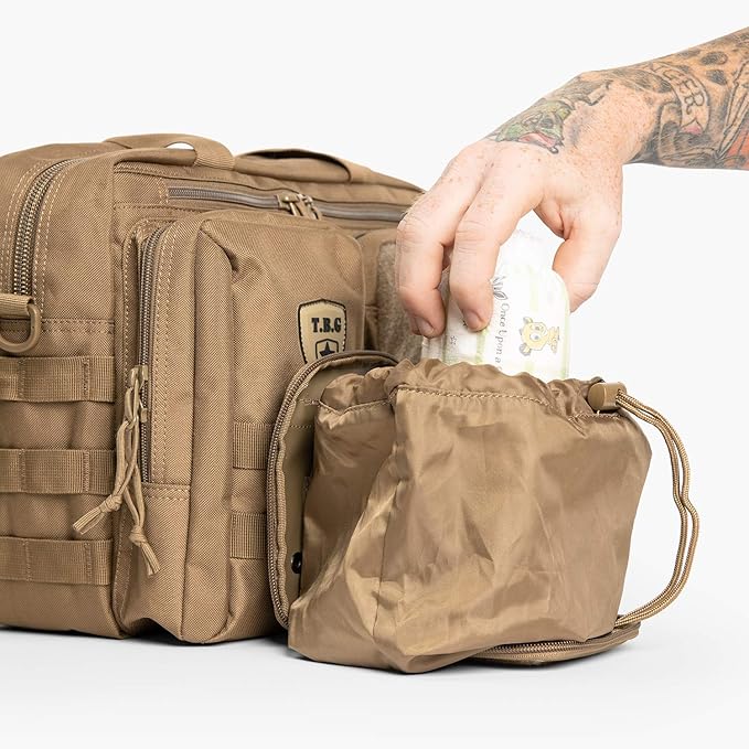 TBG - Dirty Diaper Dump Pouch for Tactical Diaper Bag - Removable & Washable (Black Camo)