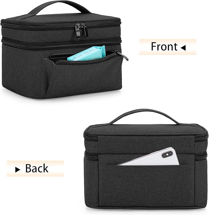 BAFASO Breast Pump Bag (Compatible with Medela Pump in Style) with a Waterproof Pump Parts Pad, Carrying Case for Medela Pump in Style and Extra Parts (Patent Pending), Black