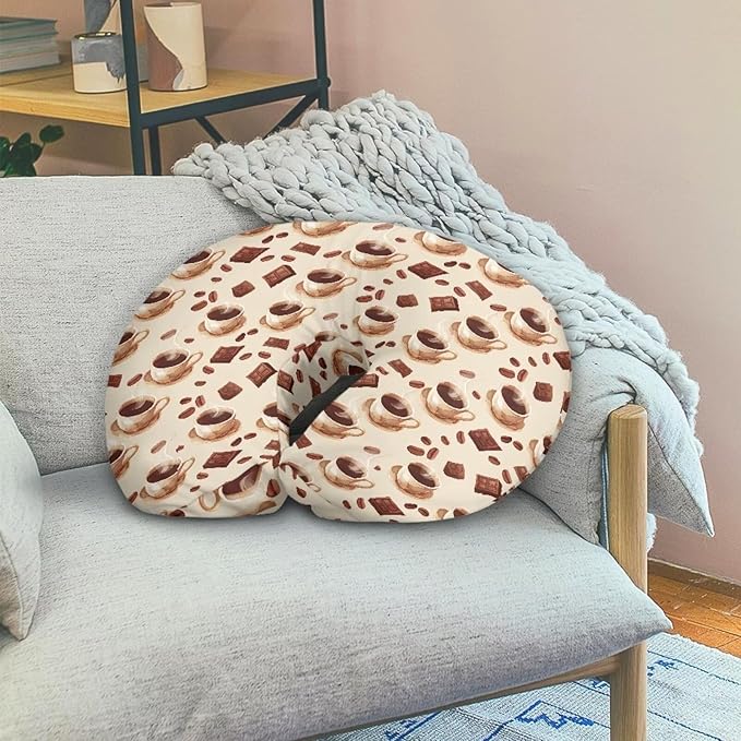 Chocolate and Coffee Nursing Pillowcase Newborn U-Shaped Breastfeeding Pillowcase Cushion Cover Soft and Easy to Clean