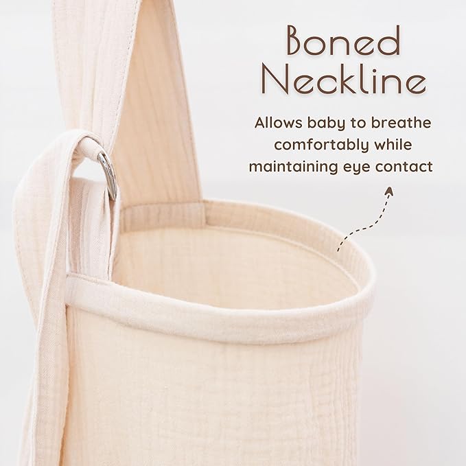 Muslin Nursing Cover Up for Breastfeeding, 47"x47" Cotton Muslin Breastfeeding Covers for Nursing, Full Coverage Breast Feeding Covers, Pumping Cover Oeko-TEX Designed in France - Neutral Beige