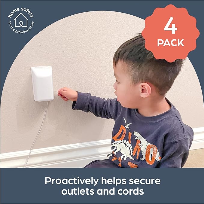 Dreambaby Dual Fit Outlet Plug Cover - Electrical Socket Guard for Standard and Decora (4 Pack)