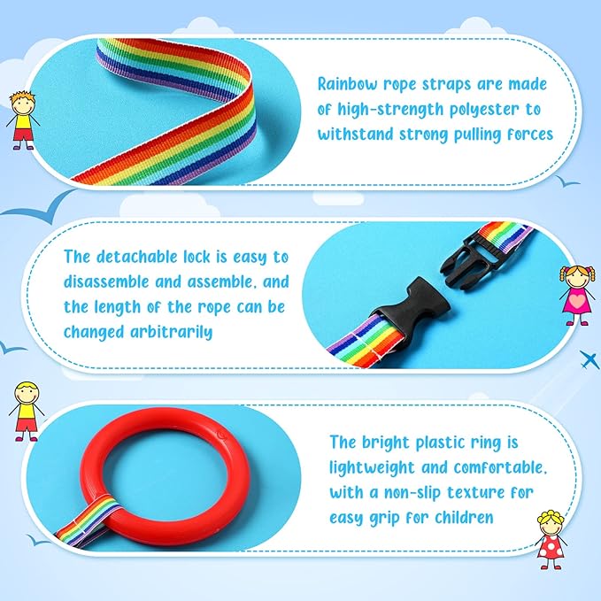 Tatuo 12 Set Toddlers Walking Rope for Preschool Toddlers Detachable Transition Rope Safety Daycare Rope for Preschool Daycare Kindergarten School Kids Outdoor Supplies (Red)