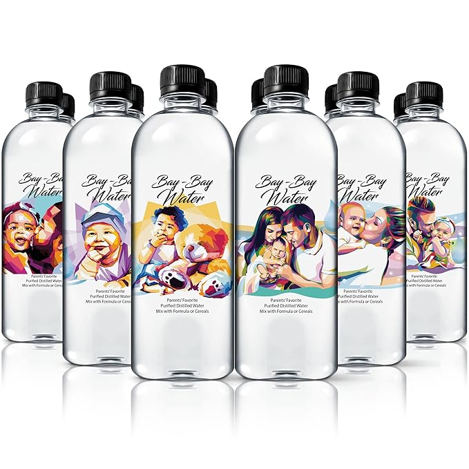 36 Pack Distilled Water by Bay Bay Water - Baby Water for Mixing Formula - Fluoride Free 16.9 fl oz