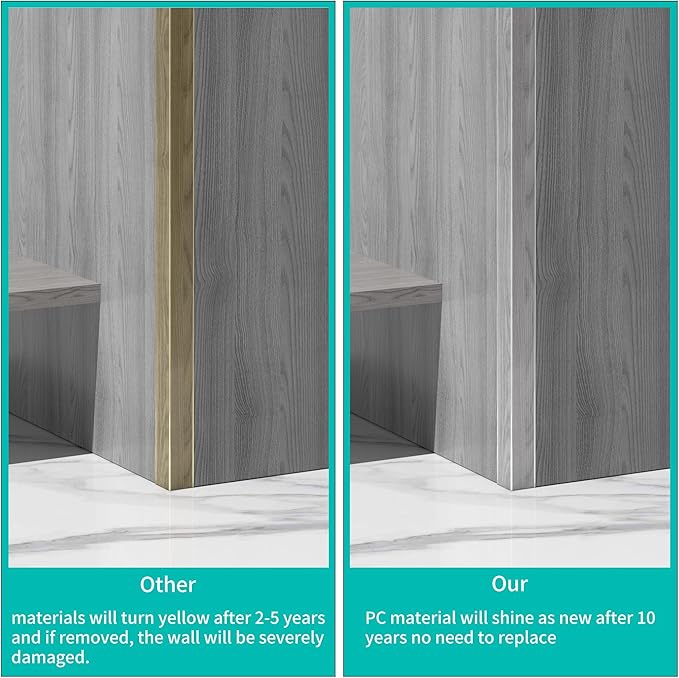 30x30mm Self Adhesive Corner Guard, 2pcs 31.5" Wall Corner Protector Strip, Flexible PVC Edge Trim, Peel and Stick Corner Protection for Furniture, Wall Edges & Table Corners