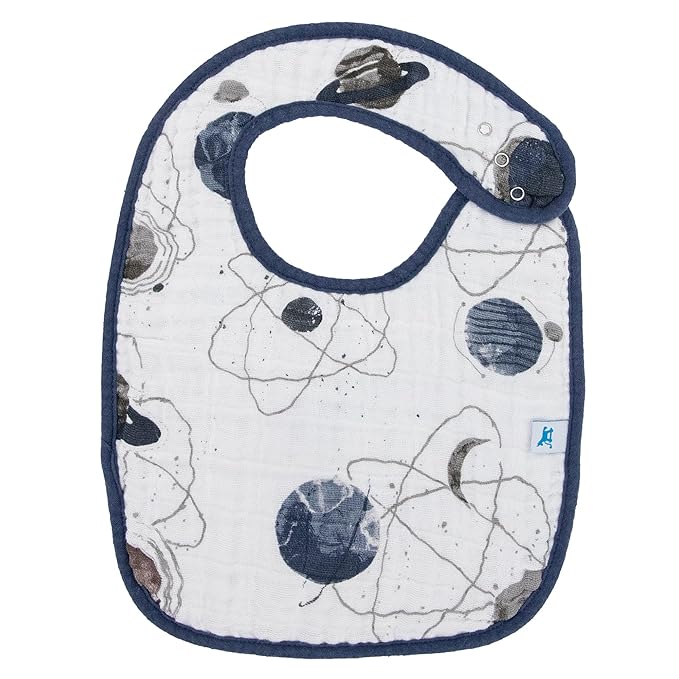 Little Unicorn Muslin Baby Bibs | Adjustable as Baby Grows | Soft Absorbent Muslin Fabric | For Eating, Drooling, Teething (Planetary 2)
