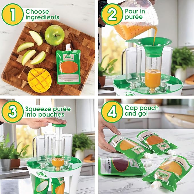 Disposable 6oz Baby Food Storage Pouch Containers, 96 Pack- Write What You Want Squeezable Pouches- Make Homemade Organic Food for Babies/Toddlers- Works with Most Filling Stations Including Infantino