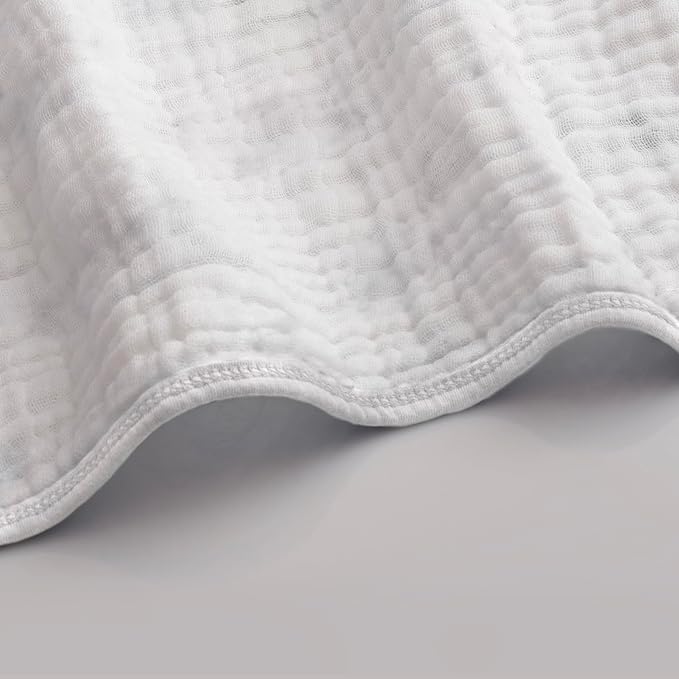 Muslin Burp Cloths, 20"x10"- Pack of 8, 6 Layers Super Soft Absorbent & Breathable 100% Cotton for Baby Drool and Messes, Burp Cloth Baby Boy and Burp Cloths Baby Girl