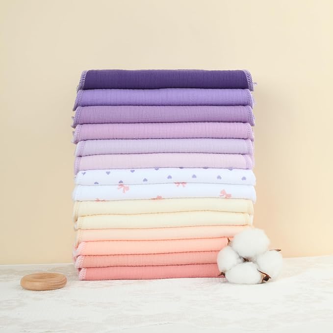 Muslin Burp Cloths 19" x 9", Baby Burping Clothes, Large Extra Soft Absorbent for Unisex Newborn Boys and Girls, 14-Pack