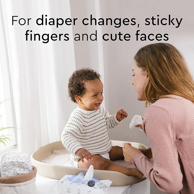 LILLYDOO Baby Wipes with 99% Water – Unscented, Hypoallergenic, Plant-Based, Strong & Plastic-Free, Compostable, 4 resealable Packs x 72 (288 Wipes Total)