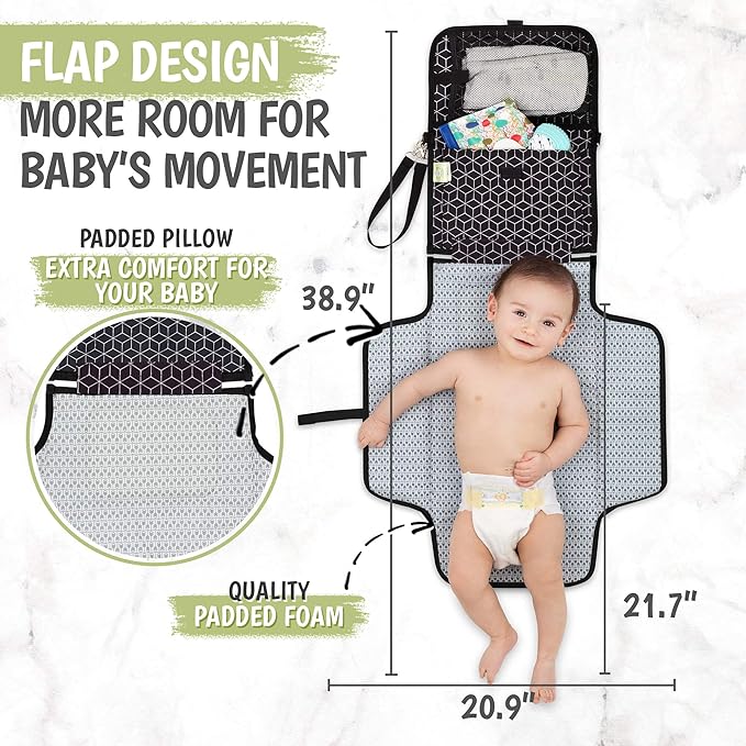 KeaBabies Baby Diaper Caddy Organizer and Portable Diaper Changing Pad - Large Baby Organizer - Waterproof Foldable Baby Changing Mat - Diaper Organizer For Changing Table - Diaper Changing Station