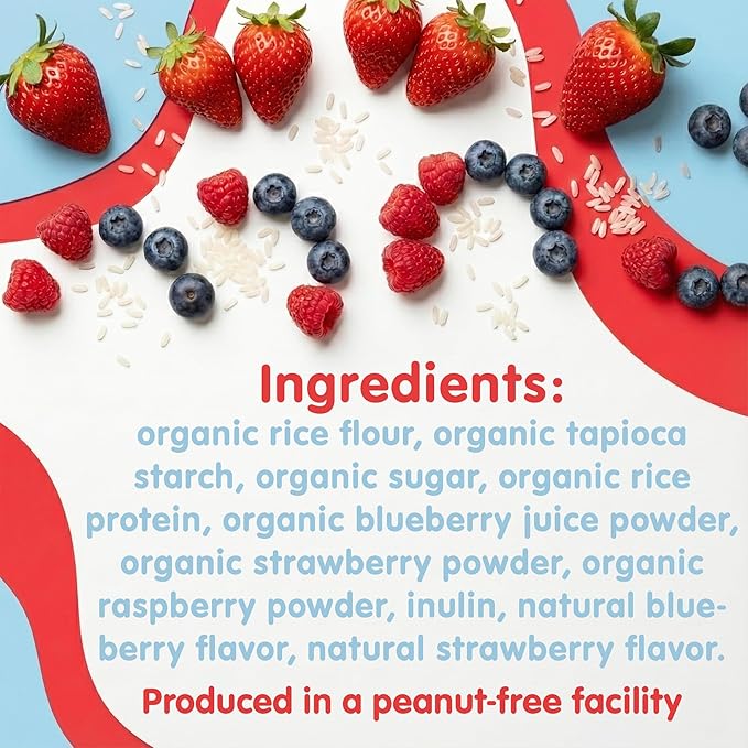 Baby Mum-Mum Organic Rice Biscuits, Super Tropical & Super Berries | 24 Count (Pack of 4) | Gluten Free, Allergen Free, Non-GMO | Toddler Snacks, Rice Rusk, Cracker, Cookies for Babies