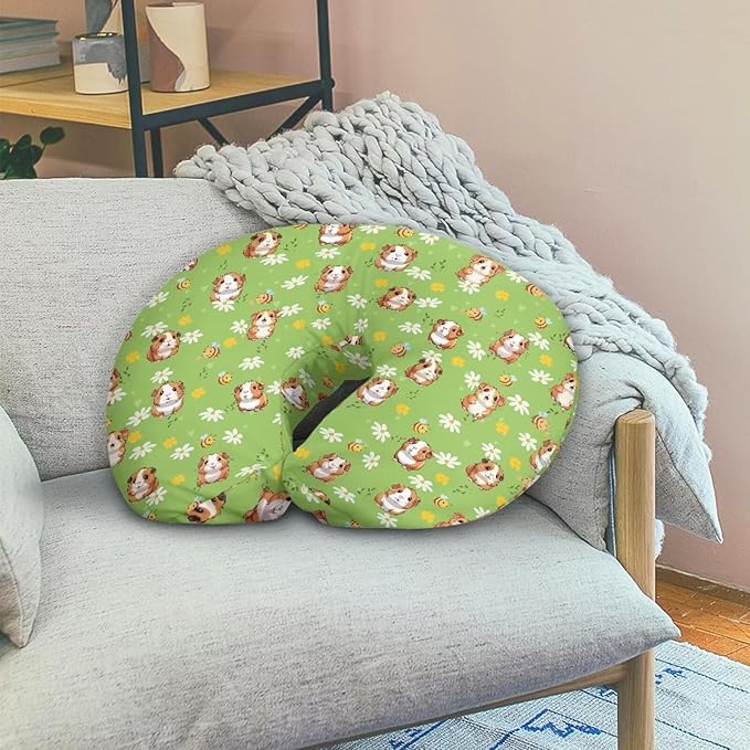 Guinea Pig Nursing Pillow Cover for Newborn U-Shaped Nursing Slipcover Breastfeeding Pillow Case Hidden Zipper Design Soft and Skin-Friendly