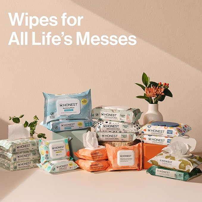The Honest Company Hypoallergenic Multi-Use Baby Wipes for Sensitive Skin, Geo Mood, 288 Count (Pack of 3)