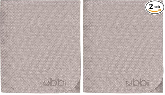 Ubbi On-The-Go Diaper Changing Baby Mat, Soft and Comfortable Diaper Bag Accessory Must Have for Newborns, Easy to Clean, Portable Folding Pad, Baby Traveling Accessories, Taupe (Pack of 2)