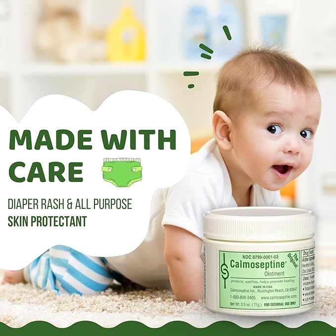 Calmoseptine Ointment 2.5 Oz. Jar (Pack of 3) - Heat Rash Relief Ointment by Calmoseptine - Calmoseptines Healing Ointments for Itching & Diaper rash - Moisturizer Barrier Heat Rashes Cream for Adults