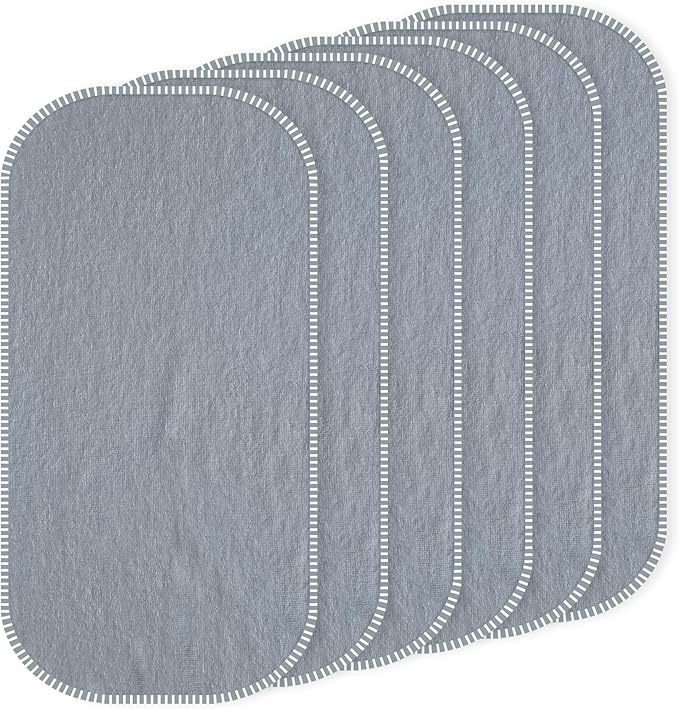 Baby Waterproof Changing Pad Liners (6 Pack) - Washable Reusable Changing Table Cover Liners Double, Portable Diaper Pads, Grey Line