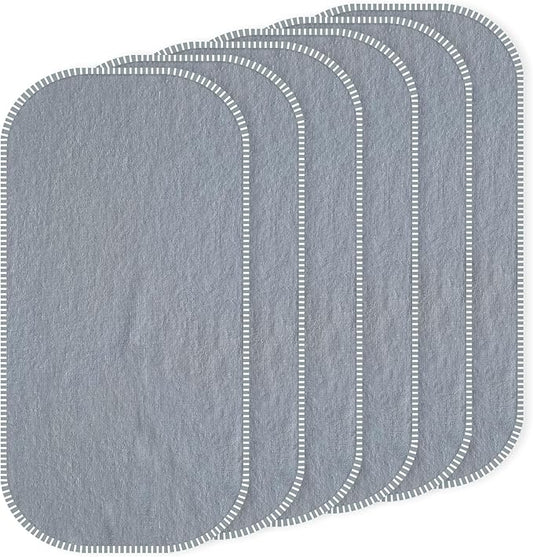 Baby Waterproof Changing Pad Liners (6 Pack) - Washable Reusable Changing Table Cover Liners Double, Portable Diaper Pads, Grey Line