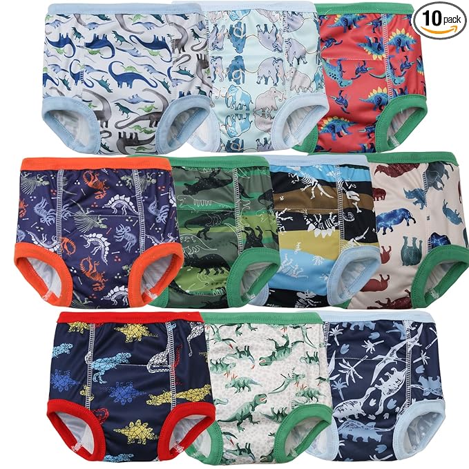 Joyo roy 10Pcs Strong Absorbent Toilet Training Pants 4T-5T Boys Soft Thick Padded Leakproof Kid Confident Toddler Potty Training Underwear for Boys Comfortable Snug Fit Washable Waterproof Pee Pants