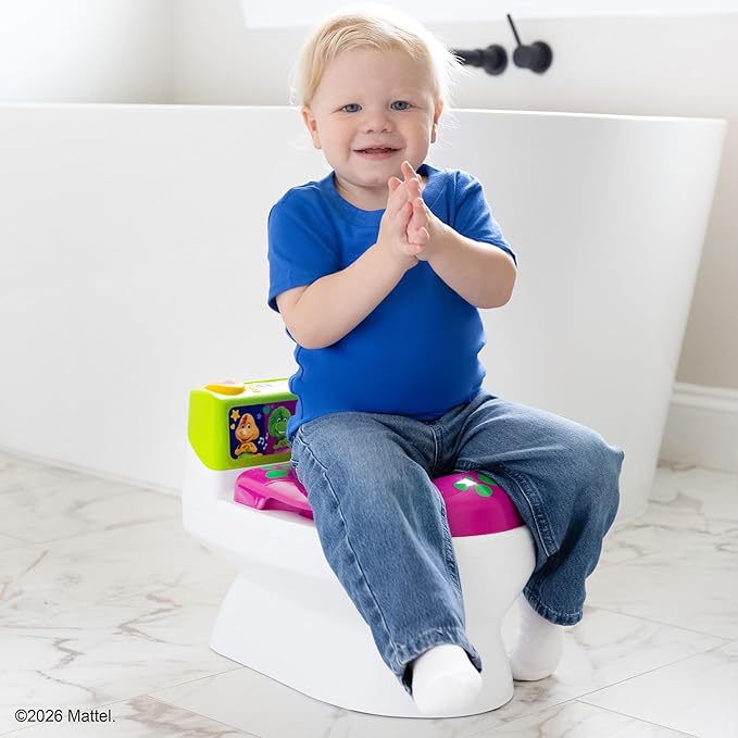 Barney Potty Trainer, Floor Potty Chair with Sounds, Removable Toilet Topper, Tracking Chart & Storage for Toddler Potty Training