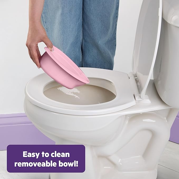 Bright Starts Disney Junior Princess My Size Potty Training Toilet, Toddler Potty Chair with Flushing & Cheering Sounds, Removable Seat with Splash Guard & Handles, Ages 18+ Months, Up to 50 lbs