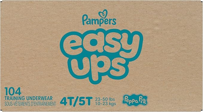 Pampers Training Pants - Easy Ups Girls & Boys - Size 4T-5T, 104 Count, Peppa Pig Potty Underwear (Packaging May Vary)