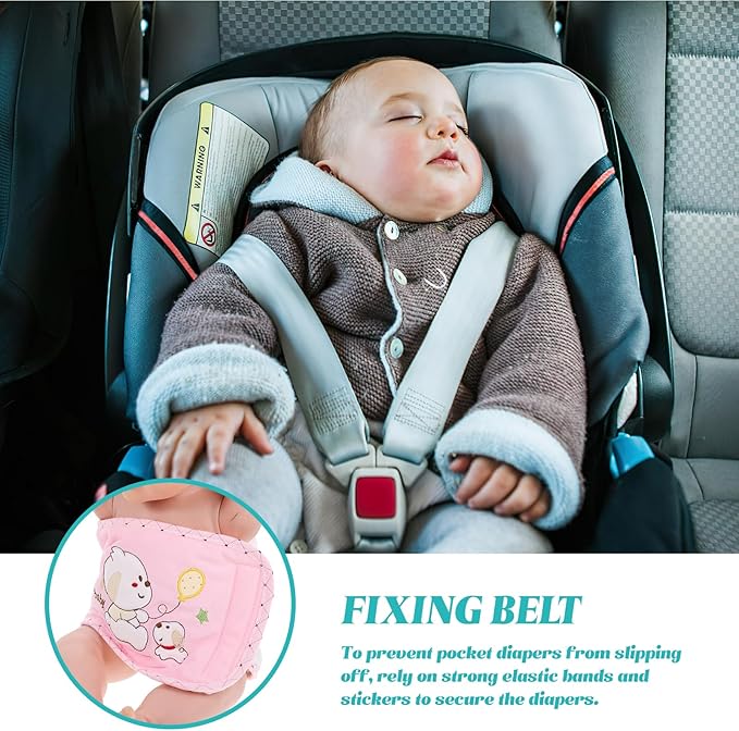 DOITOOL Adjustable Toddler Diaper Fixing Belts 3-Pack Soft Elastic Diaper Retaining Straps for Newborns and Toddlers Secure Fit Prevent Slipping Comfortable Waistband 15.74X2.36In