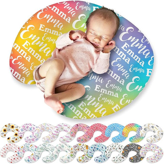 Custom Baby Nursing Pillow Cover Personalized with Name Customized for Boys Girls