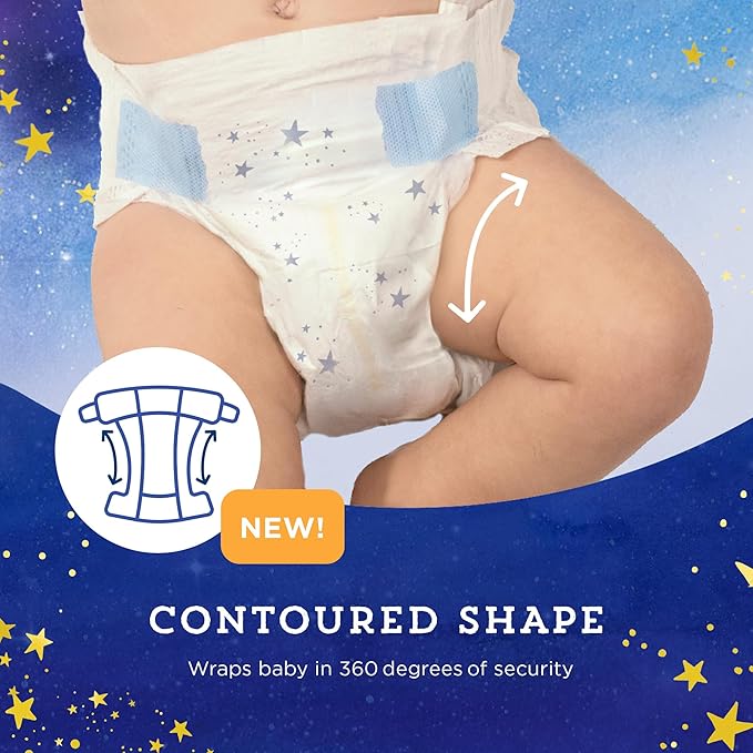 Amazon Brand - Mama Bear Overnight Baby Diapers with Leak Protection and Skin Protection, Fragrance-Free, Size 5, 62 Count, Maximum Absorbency