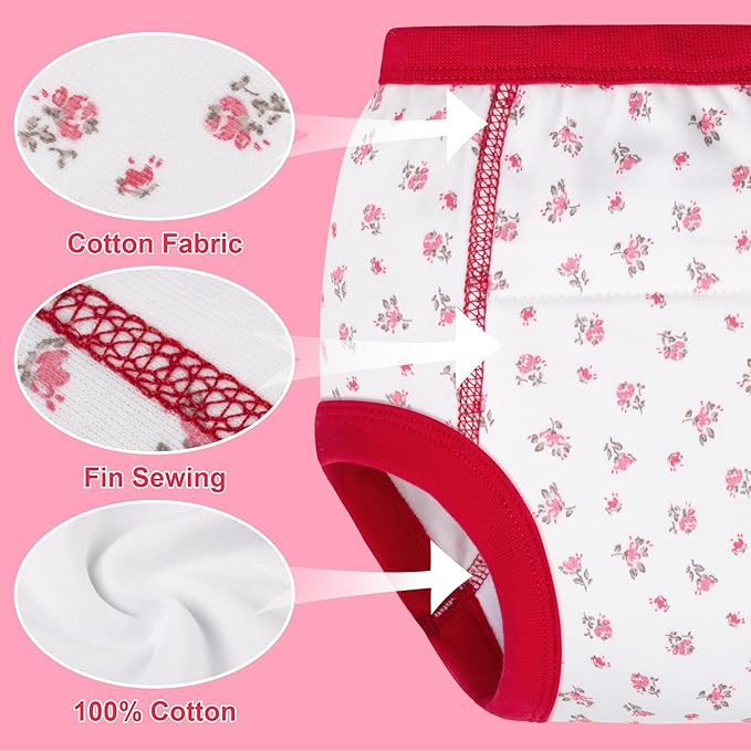 BIG ELEPHANT 10-Pack Baby Potty Training Underwear, Soft 100% Cotton Absorbent Training Pants for Boys & Girls, 3T