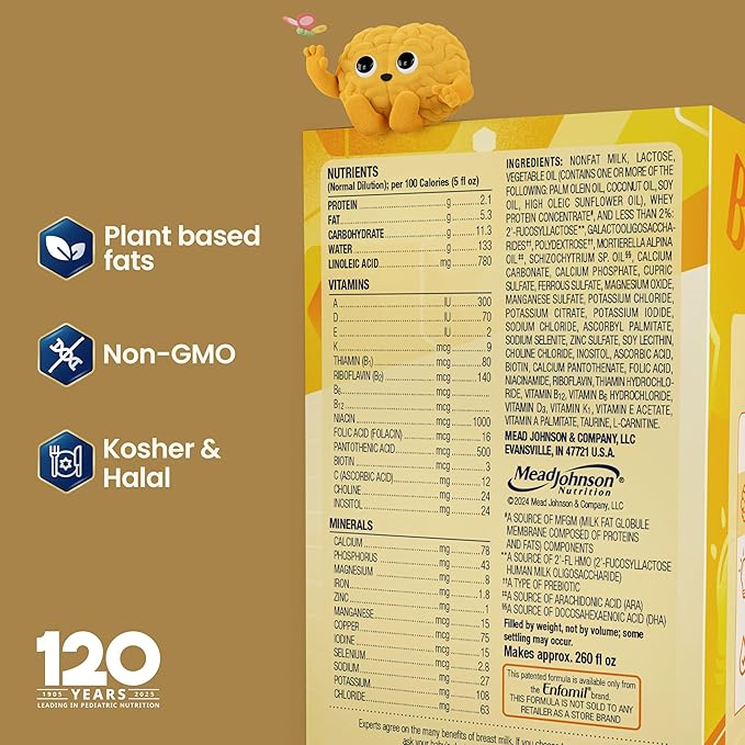 Enfamil NeuroPro Baby Formula, Brain Building Duo DHA & MFGM, Exclusive Immune Supporting HuMO6 Blend, Powder Infant Formula, Baby Milk, 31.4 oz Refill (Pack of 4)