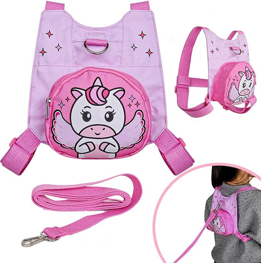 Unicorn Toddler Harness with Leash – Walking Leash for Toddlers | Cute & Secure Safety Harness for Walking Outdoors (Pink)