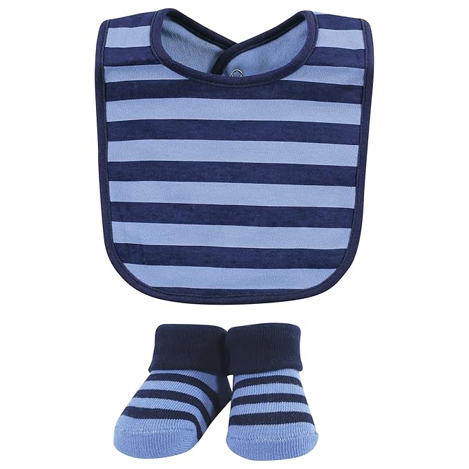 Hudson Baby Unisex Baby Cotton Bib and Sock Set, Mommys Little Boy, One Size