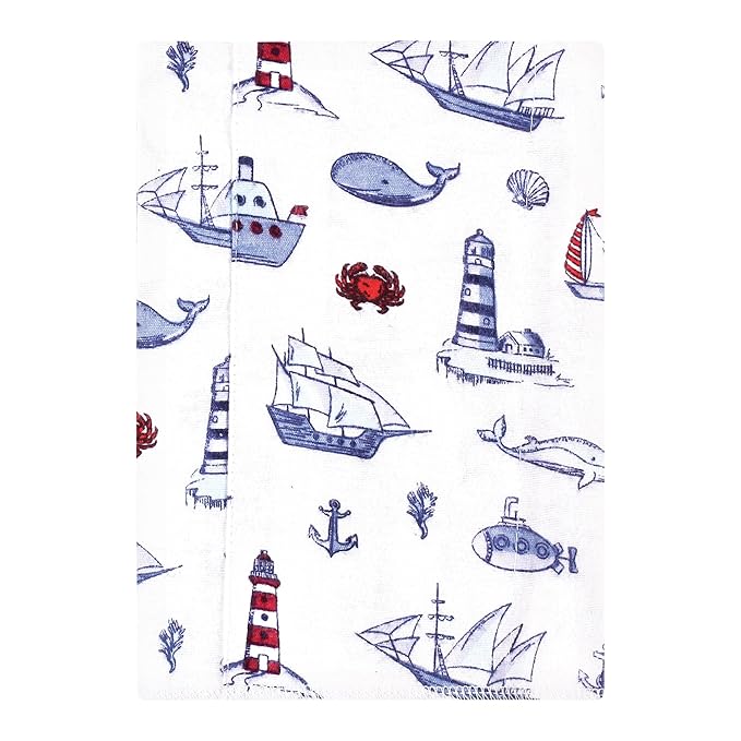 Hudson Baby Unisex Baby Cotton Flannel Burp Cloths, Lighthouse, One Size