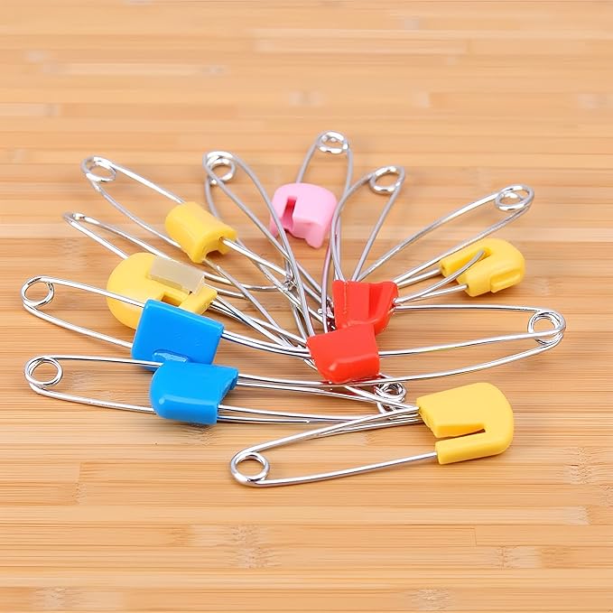 20 Pcs 2 Inch Baby Infant Child Cloth Nappy Diaper Pins Safety Locking Holder Colorful Safety Pins Heavy Duty, Diaper for Pins and Fasteners, Cloth Diapers and Accessories