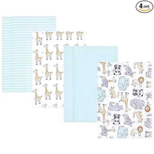 Hudson Baby Unisex Baby Cotton Flannel Burp Cloths, Kangaroo, One Size