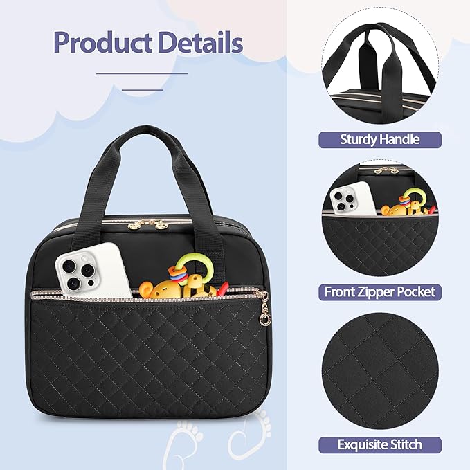 Damero Wearable Breast Pump Bag Compatible with Elvie, Willow and Momcozy Breast Pump, Carrying Case for Wearable Breast Pumps, Pump Parts and More, Black