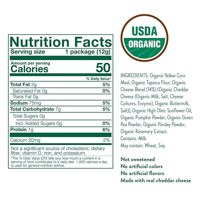 Little Bellies Organic Cheesy Tubes, 0.42 Ounce Bag (Pack of 7)