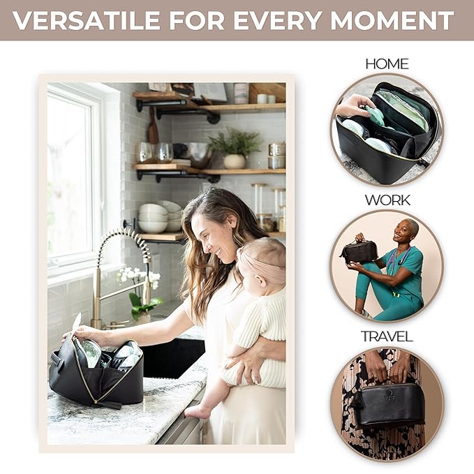 Wearable Breast Pump Bag with Cooler, Pumping Bag for Work, Compatible with Wearable Breast Pumps, Removable Breast Milk Cooler Included, Portable Pump Carrying Case with Room for Accessories