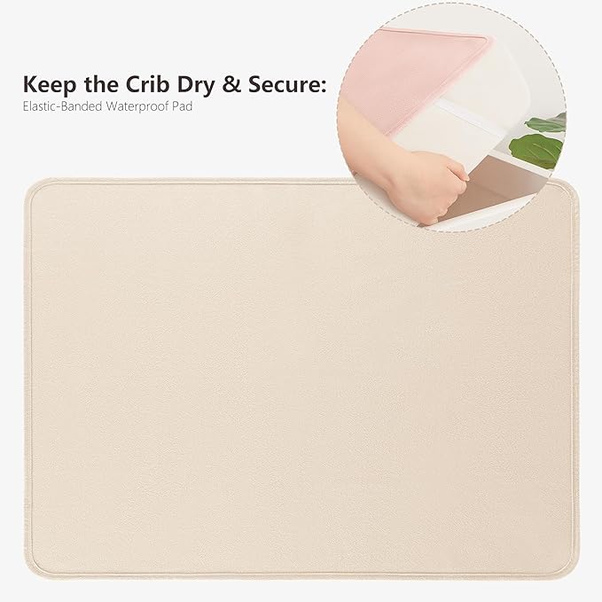 Portable Diaper Changing Pad 2 Pack Baby Changing Pad Travel, Lightweight Absorbent Baby Changing Mat 35 * 29.5 inch Diaper Bag Essentials - Apricot&Pink
