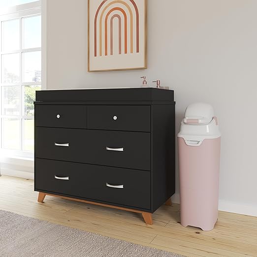 Foundations Mini Diaper Pail with Airtight Lid - Durable & Odorless Diaper Disposal, Large Capacity, Holds up to 30 Newborn Diapers, Refill with Any Bags, Baby Registry Gift - Pink