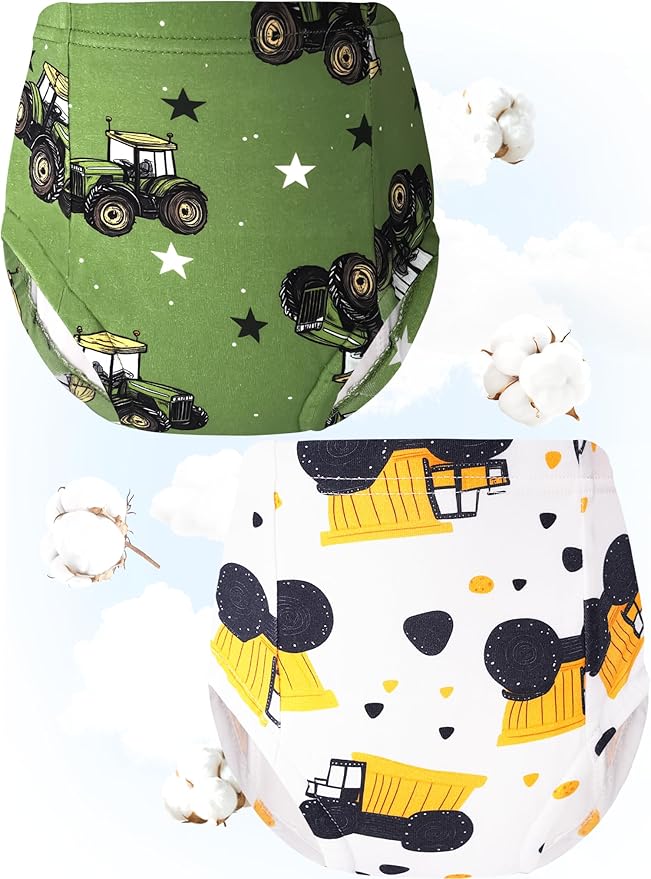 Boys Potty Training Underwear Pee Pants Cotton Absorbent Leak Resistant 4-Pack For Toddler 2t 3t 4t 5t 6 7 8 10